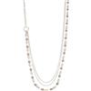BULINLIN Collana lunga in argento con perle da donna con perline a strati collana lunga elegante bigiotteria regalo per la mamma, 82 cm, Perla, Nessuna pietra preziosa