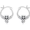 PARYFO Orecchini a cerchio per donna, in argento Sterling 925, con gufo, per donne, ragazze, bambini, Argento sterling, Nessuna pietra preziosa