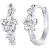 Qings Fiore Orecchini a Cerchio per Donne, Argento Sterling 925 Fiore Vite Orecchini Piccoli a Cerchio Moda Orecchini di cartilagine Orecchini Huggie per Ragazze Figlia Adolescenti