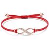 Jrêveinfini Infinito Bracciale Donna Argento 925 Oro Rosa, Braccialetto Portafortuna Donna Bambina Ragazza, Bracciale Mamma Rosso Corda Amicizia, Regalo Donna Compleanno Anniversario Bambina Ragazza