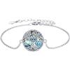 YFN Bracciale in argento Sterling con albero della vita, abalone shell albero della vita, gioielli regalo per donne e ragazze, Argento sterling, Senza Gemstone, Nodo strega