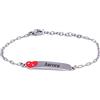 amorili Bracciale Bambina Personalizzato con Nome - Cuore in Acciaio Inox Anallergico - Regalo Bimba per Compleanno, Battesimo, Comunione - Gioiello con Incisione Gratuita bcc3111