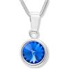 LillyMarie Collana Da Donna In Argento Sterling 925 Con Ciondolo Rotondo Blu Zaffiro E Catena Regolabile