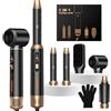 OKWRAP LCD Hairstyler 5 in 1 Asciugacapelli 5 in 1 Airstyler 5 in 1Multifunzione Phon Capelli,Spazzola Asciugacapelli Per Dare Volume Ai Capelli, Lisciare, Ioni Air Curler Brush,Strumenti per Capelli