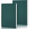 Yarotm Quaderno a Righe A4-2 Pezzi Quaderni a Spirale - 21x29.2cm Block Notes A4 - Verde Scuro Taccuino Appunti - 100GSM Quaderni a Righe - Diario Notebook 120 Pagine/60 Fogli