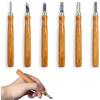 Yabingbos Kit Intaglio Legno, Set 6 Pezzi Utensili per Intaglio, Mini Coltelli per Intaglio Legno, Utensili per Scultura DIY per Legno Frutta Verdura Cera con blocchi di legno