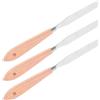 OATIPHO 3 Pezzi Set di Coltelli per Pittura Olio Lama in Acciaio Inossidabile e Manico in Legno, Strumenti Professionali per Miscelazione Precisa e Applicazione Liscia, per Tecniche di