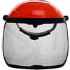 WOVEBIUS Casco di sicurezza per motosega e decespugliatore, maglia metallica, visiera completa, colore: rosso
