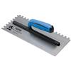 AUSONIA Frattazzo per stucco e colla Made in Italy con lama dentata 28X12 in acciaio carbonio con dente 10x10 mm