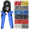 AUBEST Piegatore idraulico, Strumenti tubolari Pinze di crimpatura Impostare nuovi strumenti di crimpatura terminale 1200pcs Mini pinze elettriche Kit di morsetto di precisione(Blue plier and1200)