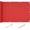 QINGLV Frangi-Vista Balcone per Protezione 80x400cm Frangi-Vista Balcone Recinzione Protezione Vento Anti-UV Frangi-Vista per Balcone Protezione della Privacy per Balconi Recinzioni Terrazze -Rosso