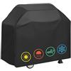 PIQIUQIU Copertura barbecue resistente alle intemperie 210D Oxford tessuto durevole impermeabile barbecue copertura, copertura barbecue resistente allo strappo, resistente ai raggi UV (145x61x117cm)