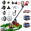 Innopower Decespugliatore a Batteria 4-in-1 21V con Ruota, Tagliabordi 12 Pollici, 20000 Giri/min, 2 Batterie 3,0Ah ad Alta Autonomia, 4 Tipi di Lame, Utensile Multifunzione per Giardini