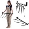 KADAX Forcella a 5 denti, coltivatore a mano per allentare il terreno e la lavorazione del giardino, Broadfork per la ventilazione del terreno, doppia forcella (senza gambo)
