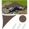 FlySoul Vela Ombreggiante Impermeabile Tenda da Sole per Esterno Vele Ombreggianti Triangolare Telo Parasole con Fune e Anello D Protezione UV Tenda a Vela per Giardino Balcone Terrazza 5x5x7.1M