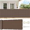 GUOJUN Frangivisto Balcone 75 x 1200 cm HDPE Breathable Anti-UV Antivento Frangi-Vista Frangivento con Occhielli Fascetta per Giardino Terrazza Esterno, Marrone