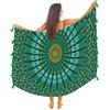 Mandala Life ART Copricostume da Spiaggia Cottone Nappa Arancione Telo Sarong XXL Bohemian Pareo Mare Donna Grande Lungo Sexy Bikibi Cover Up 2024 Arazzo da Parete 180X120 Cm Fatto in India