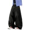 Zewool Jeans da uomo in barile con cuciture irregolari, pantaloni in denim, ultra larghi, stile Hip Hop Y2K, A11 nero., S