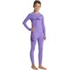 KADVA - Completo Intimo Termico Bambino - AlpineStep Thermo Light Plus Base Layer Viola con Maglia Maniche Lunghe Senza Cuciture e Leggings per Il Freddo - Taglia 128-140