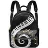 SCRAWLGOD Mini zaino da donna borsa moda borsa borsa borsa zaino borse da donna per viaggio, Note musicali della tastiera del pianoforte