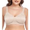 wirarpa Reggiseno Minimizer a Copertura Completa, Non Imbottito, Senza Ferretto, per Tutti i Giorni, Nero, Confezione da 1, 7D