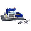 Matchbox - Centrale di Polizia Playset, con 1 elicottero 1 auto della polizia Ford, luci e suoni, Giocattolo e regalo per Bambini 3+ Anni, HHW22
