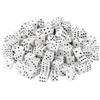 QUARKZMAN 200Pcs Mini Dadi, 8mm/0.31 Dadi Piccoli Acrilici A Sei Facce Con Punti Per Giochi Da Tavolo Party E Attività, Beige Chiaro/Nero