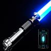 DAMIENSABER Aggiornamento RGB3.0 Smooth Swing Motion Control Dueling Light Saber, 16 Font sonori Luke Light Saber con 16 RGB Solido e Infinito Cambiamento di Colore, Ricaricabile in Metallo Hilt per