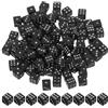 Toyvian Set da 100 Mini Dadi Neri a 6 Facce in Plastica Resistente Dadi Piccoli Punteggiati per Giochi da Tavolo Feste e Intrattenimento Design Compatto e Punti Visibili