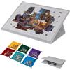Lavievert Tavola puzzle inclinabile da 1500 pezzi con supporto e copertura 2 in 1, tavole per puzzle in feltro con 6 vassoi colorati per ordinamento, tavolo per puzzle portatile leggero con superficie