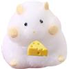 BEIBEINOYA Squishy antistress a forma di criceto, peluche antistress morbido, giocattolo sensoriale allungabile (Bianco)