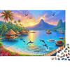QKZJXNHPWR Tramonto sul Mare Adriatico 1.000-piece CARTONE RICICLATO per Adulti Durabile Puzzle Mare Adriatico per Regali e Decorazione Parete IDEE REGALO OTTIME 70x50cm/1000pezzi