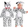 Beipegin Costume Dalmata Bambino Bambina Dalmata Tutina con Cappuccio Costume Animali Carnevale Neonato Bambino 1-4 Anni