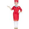 Car&Gus - Costume da hostesia dell'aria, da bambina, colore: Rosso
