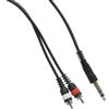 Stagg SYC3/PS2 cm E Cavo S Serie da Jack Stereo 6,3mm a Connettori RCA M Doppi, 3m