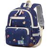 PROTAURI Zainetto Asilo Bambino con Cinturino Toracico, Zaino Bimba Asilo Riflettente con Fondo Pulibile, Zaino Asilo Nido Velluto a Coste Vintage Passend für DIN A4 2-6 Anni, 9.2L, Blu Macchina