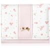 Josojoou Portafoglio da donna Mini portafoglio da ragazza, con fiocchi rosa, in pelle PU, pieghevole, formato corto, con finestrella per badge, carino e con molti scomparti
