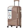 4FLY Valigetta rigida leggera da viaggio e set di valigie: trolley con serratura TSA, ruote doppie, manico telescopico in alluminio e doppia cerniera, beauty case, bagaglio a mano e bagaglio da lavoro