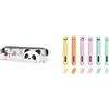 Legami Pencil Case, Astuccio Trasparente, 19 & Teddy's Style, Set di 6 Mini Evidenziatori, 1x7