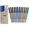 PILOT - Set di 12 V-Ball 05 - Penne Roller a Inchiostro Liquido - Scrittura Fluida e Precisa - Asciugatura Rapida - Nero, Blu, Rosso, Verde - Punta Fine