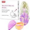 Generisch Set di 2 dischi mestruali, coppetta mestruale riutilizzabile, taglia S + L, disco mestruale in silicone, a prova di perdite, disco mestruale per sport, nuoto e lntimity