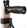 hogarevrumah Teleobiettivo monoculare con zoom 28x ad alta potenza per smartphone, fotografia concerti telefono fotocamera assistente con E-clip, treppiede estensibile, copriobiettivo, oculare e clip occhio di