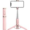 XIHAMA Treppiede per selfie,Treppiede allungabile per telefono con telecomando wireless all-in-1 per smartphone, compatibile con iPhone 16 15 Pro Max,Samsung,Android,iOS(rosa)