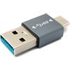 System-S Adattatore USB 3.1 tipo C maschio a 3.0 A maschio adattatore 5 Gbps in grigio