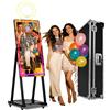 JIAQINMOTD Cabina fotografica a specchio magico da 101 cm, portatile per selfie con touch screen da 21,5 pollici, mini PC integrato, luce ad anello RGB, custodia per feste, matrimoni, eventi (nero, macchina per