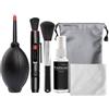Generisch Set di pulizia 7 in 1 per computer e fotocamera - Set professionale di igiene tecnologica per obiettivi DSLR, tastiere per computer portatili, include soffiatore d'aria, panni in microfibra e spray