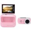 Tangxi Videocamera con Schermo Ribaltabile, Videocamera Sportiva Portatile Rimovibile Magnetica Wireless Doppia Batteria 4K Ultra HD per la Registrazione Quotidiana di Vlog di Viaggi (PINK)