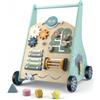 Nastopee Girello in legno per bambini - Girello multifunzionale con giocattolo per le abilità motorie - Giocattolo didattico Montessori - 8 diverse aree di gioco - Regalo per bambini e bambine da 1 anno in su