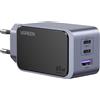 Ugreen Nexode Air 65W sieninis kroviklis, USB + 2x USB-C pilkos spalvos Computer mobile, cellulare, mouse, laptop, power bank, tablet Grigio AC Ricarica rapida Interno