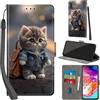 Haninsuze Cover per Samsung Galaxy A70, Gatto | Pelle PU Portafoglio, Porta Carte, Magnetica, Libro, Antiurto Custodia
